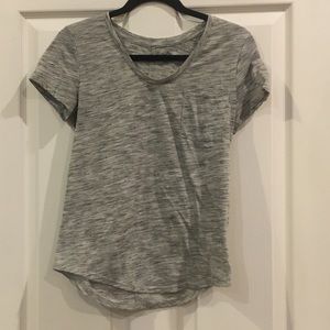 Loft gray striped pocket t-shirt